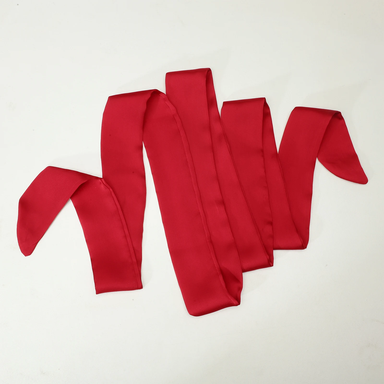 Однотонный атласный длинный шарф 196 см шейный платок повязка на голову поясной