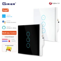 girier tuya zigbee light switch no neutral wire capacitor required smart touch switch eu 95 250v works with alexa google home