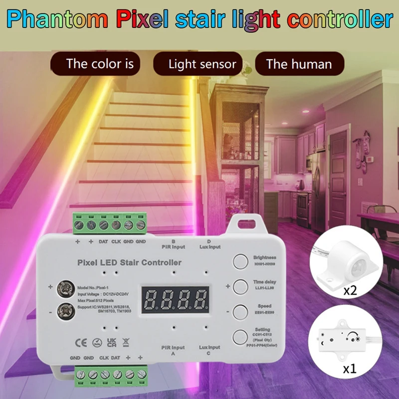 

Human Body Induction Light Sense Controller Stair Running Water Lamp Controller Monochrome Colorful Light Controller