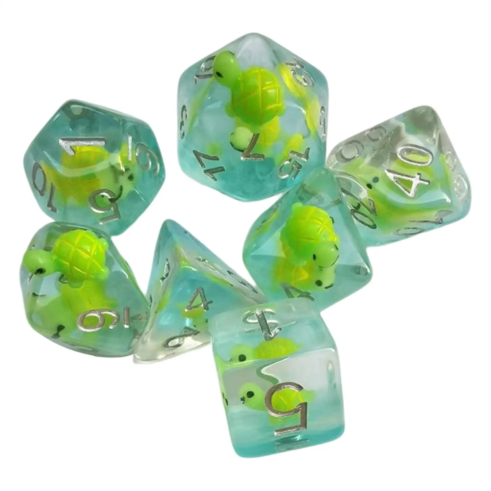 7Pcs Cartoon Multi Sided Dices Set with Animals Turtle Pattern Table Game for Party Table Board Entertainment Party Supplies 7Pcs Cartoon Multi Sided Dices Set with Animals Turtle Pattern Table Game for Party Table Board Entertainment Party Supplies