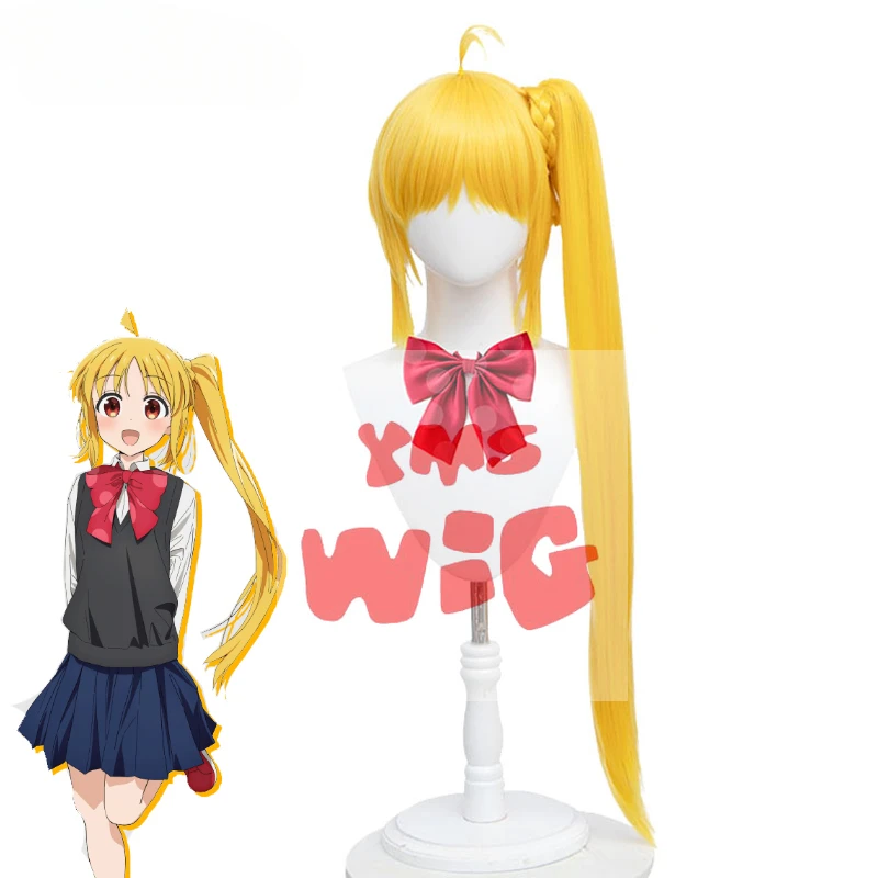 YMS WIG Синтетические волосы Nijika Ijichi Косплей Парик Аниме BOCCHI THE ROCK! 80 см желтые парики