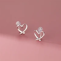 925 sterling silver heart without piercing clip earrings for women painless silicone ear clip ear cuff fashion jewelry gifts