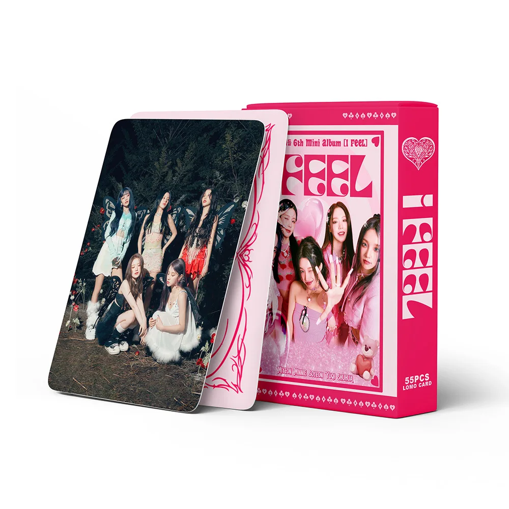 

55pcs/set Kpop GIDLE Photocards I Feel Album Lomo Cards (G)I-DLE Girls I Burn Photo Card Minnie Postcard Fans Collection