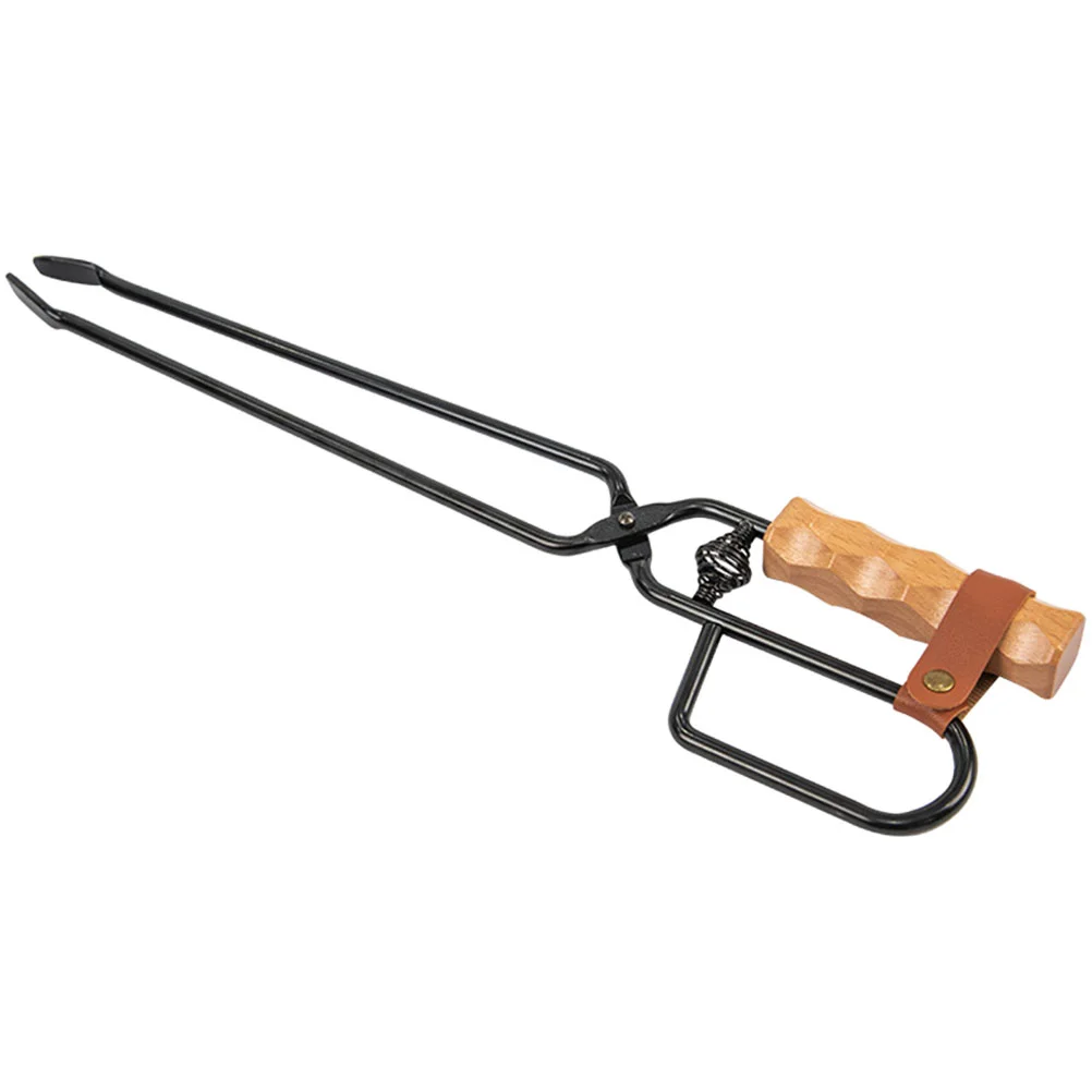 

Camping Charcoal Tongs Barbecue Fireplace BBQ Clip Tools Metal Grab Log Grabber Pit Outdoor Campfire Clamp Extra Long
