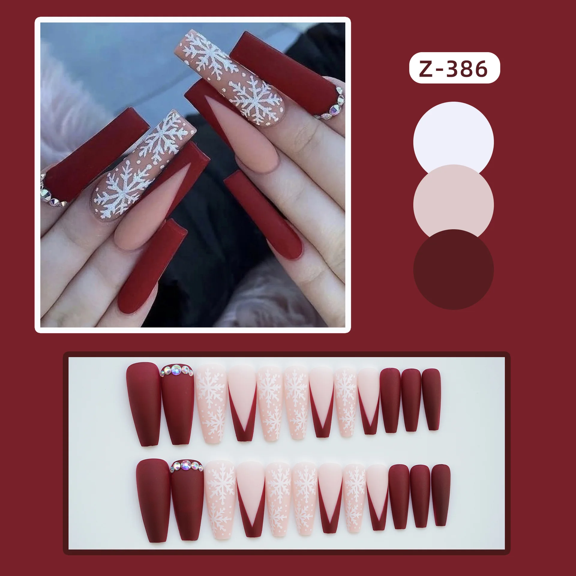 

Free Shipping Sexy Snowflake Christmas Sticker Nails Diy Accessories Pearl Design Christmas Nails Art 2023 Christmas Decorations