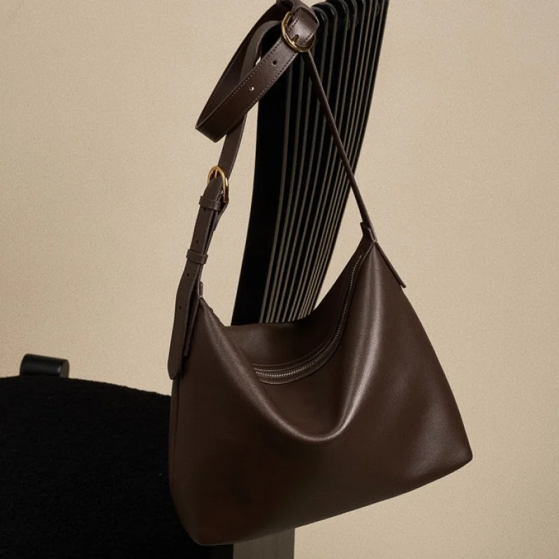 Винтажная сумка из натуральной кожи под мышками большая вместимость модная