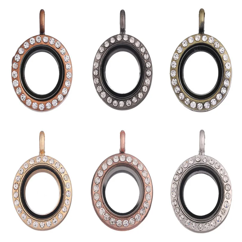 

10PCS Openable Living Memory Floating 20mm Diamon Locket Alloy Pendant Charms Jewelry DIY Making Necklace Keychain For Women Men