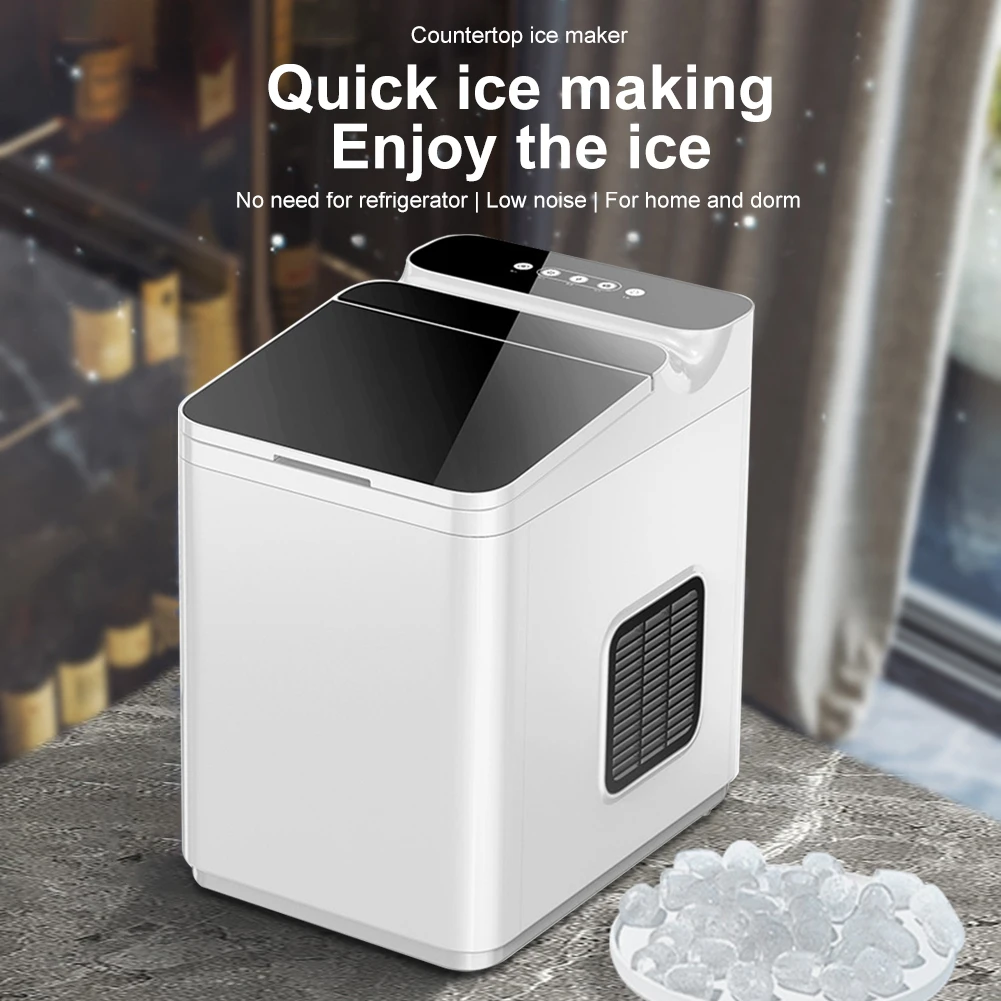 

Portable Electric Ice Maker Countertop Ice Cube Making 10-12KG/24H Automatic Bullet Ice Making Machine For Home Office Bar