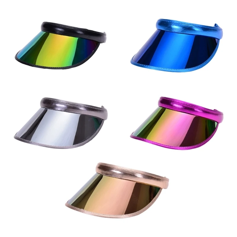 

Unisex Adult Colorful Coating Film Empty Top Hat Simple Outdoor Sports Visor Cap for Woman Teenagers Casual Sunproof Hat