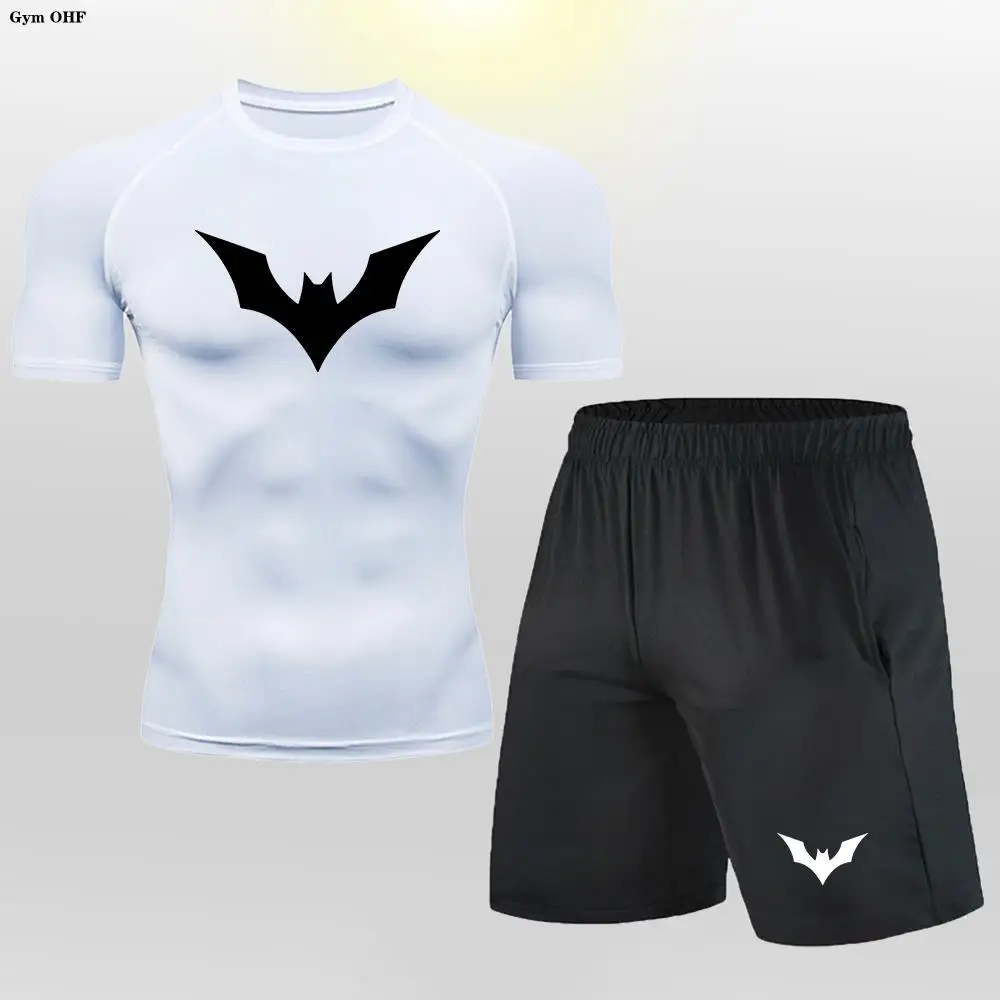 Мужской Комплект Для Бега Быстросохнущая Компрессионная Одежда Фитнеса