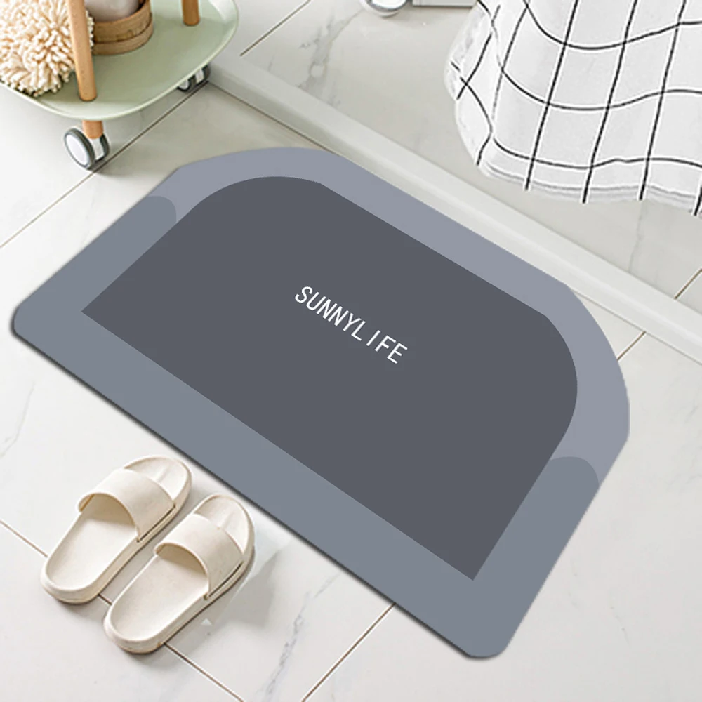 

Simple Super Absorbent Bath Mat Quick Drying Bathroom Rug Non-slip Entrance Doormat Nappa Skin Floor Mats Toilet Carpet Home Dec