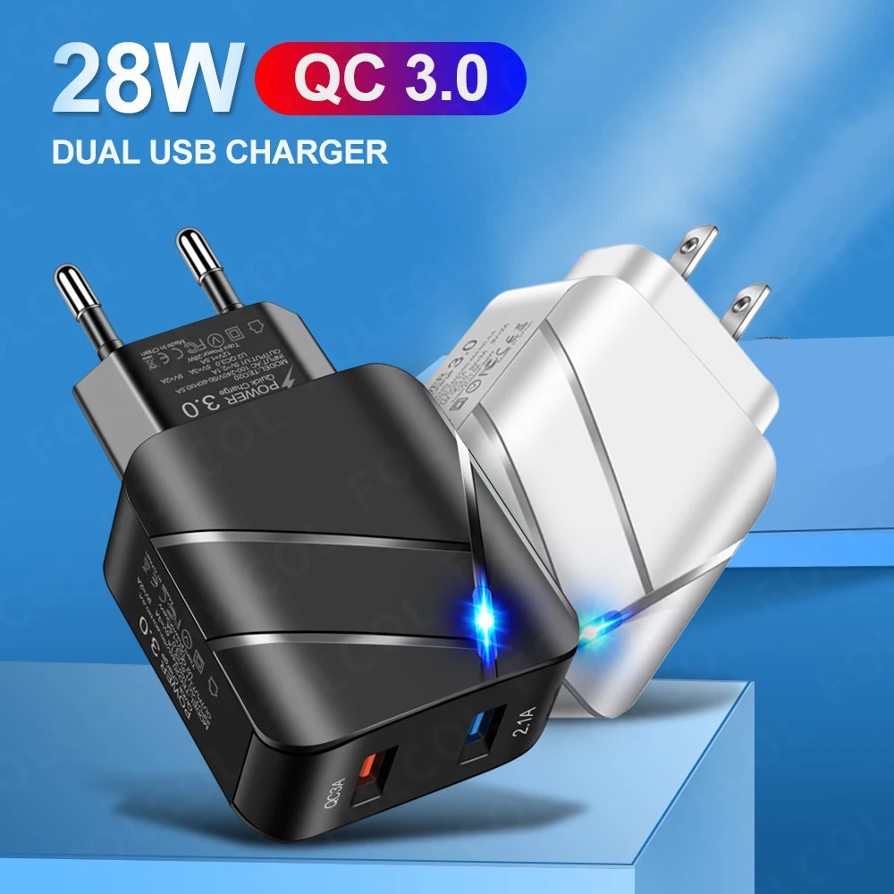 

Quick Charger 3.0 USB Charger 2 Port QC3.0 Fast Charging For iPhone Samsung Xiaomi Huawei Tablet Smart Phone usb charger