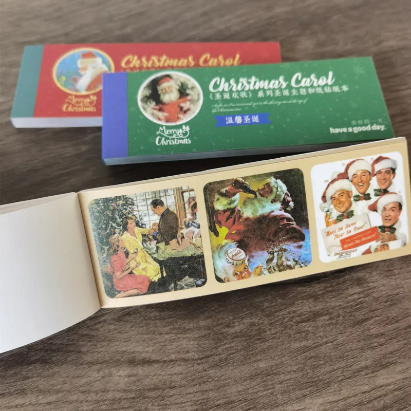 

30 шт. милые рождественские наклейки, книжка, эстетические канцелярские принадлежности, декоративные наклейки для скрапбукинга, рождественский подарок, наклейки, материал для коллажей