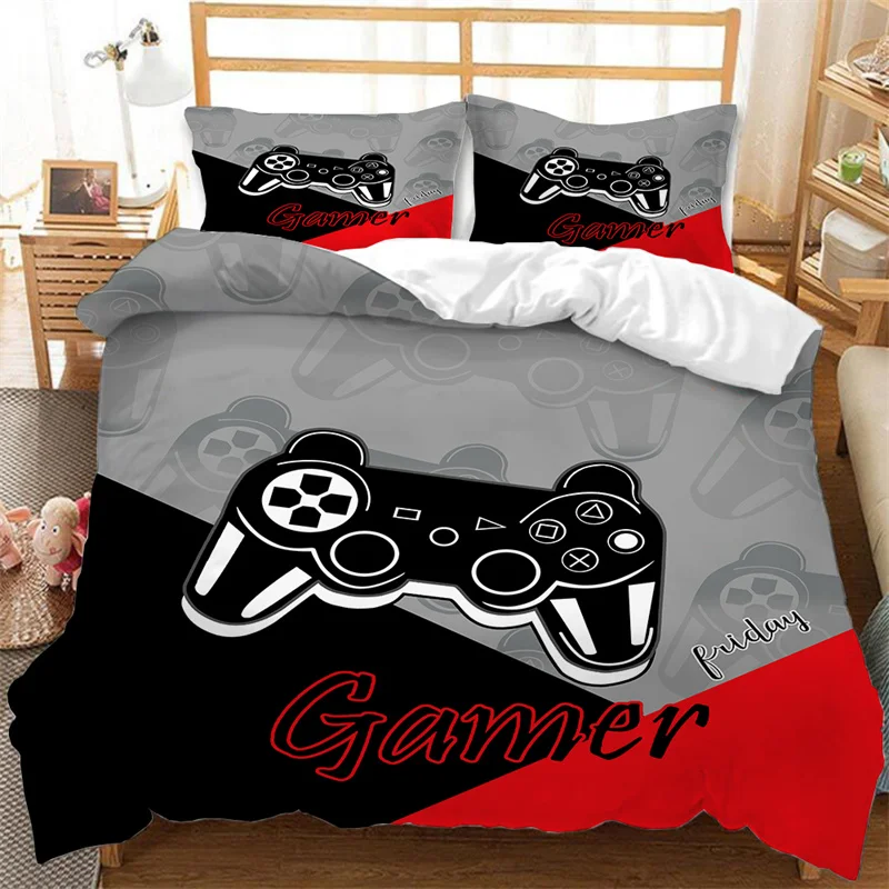 

Boys Games Duvet Cover Kids Gamepad Bedding Set Microfiber Video Game Controller Comforter Cover Twin Full For Teen Girls Player