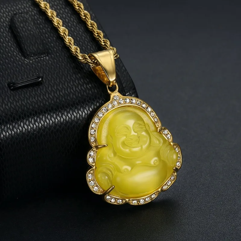 Подвеска Будды Майтрейи из нержавеющей стали большой живот