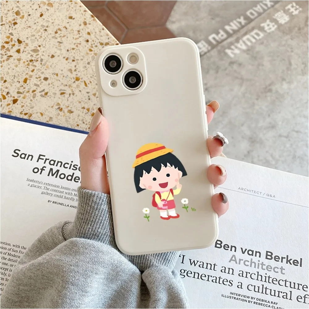 C-Chibi M-Maruko C-Chan Phone Case For Iphone 11 13 14 Pro Max X Xr Xs Se2020 12mini White Cover