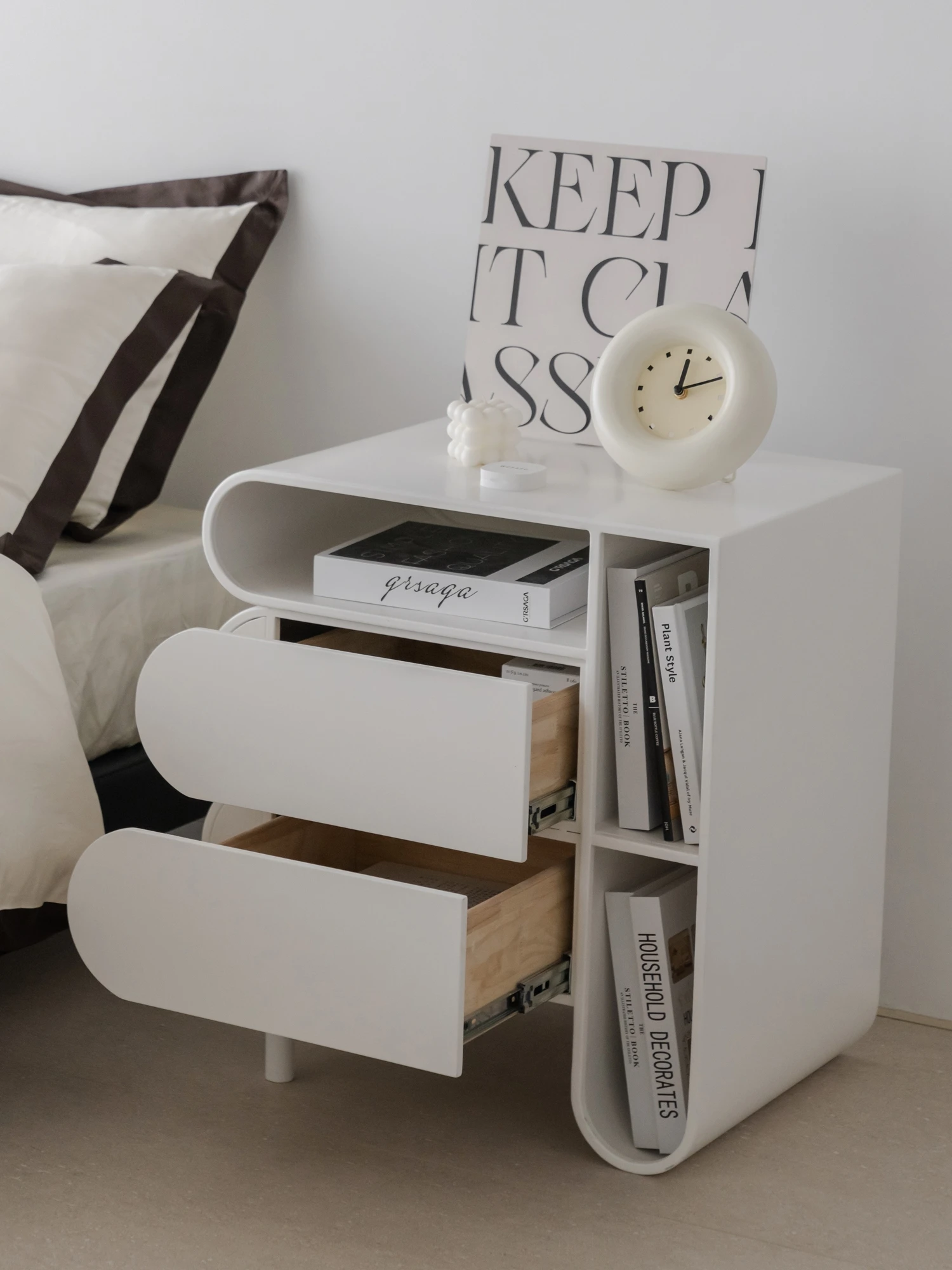 

Creative Drawers Bedside Table Installation Storage Modern Unique Solid Wood Nightstands Bedroom Szafka Nocna Home Furniture