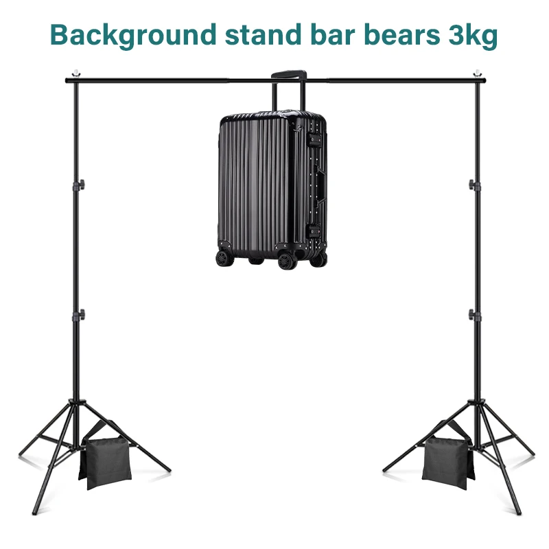 

Byncceh 6.5ft/2x2m Background Support Equipment Adjustable Photography Backdrop Stand With Clips For Parties Wedding Or Studio