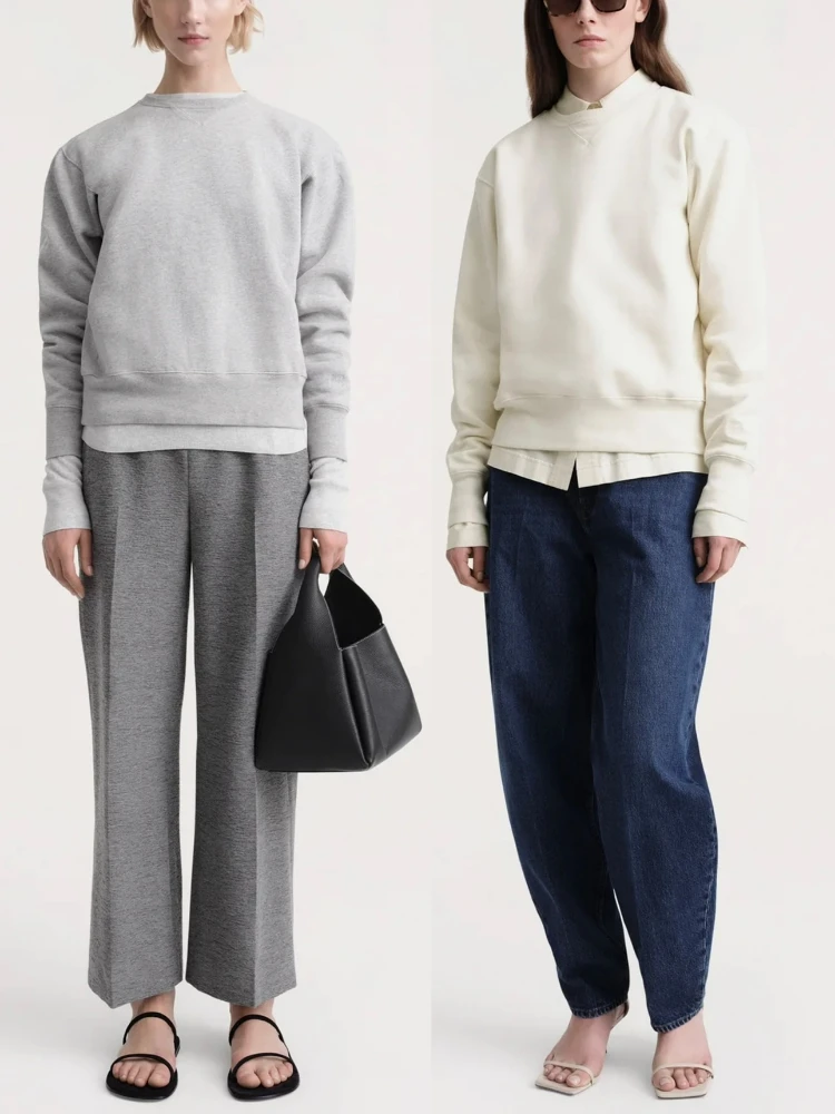 

Женский хлопковый свитшот с круглым вырезом, длинным рукавом