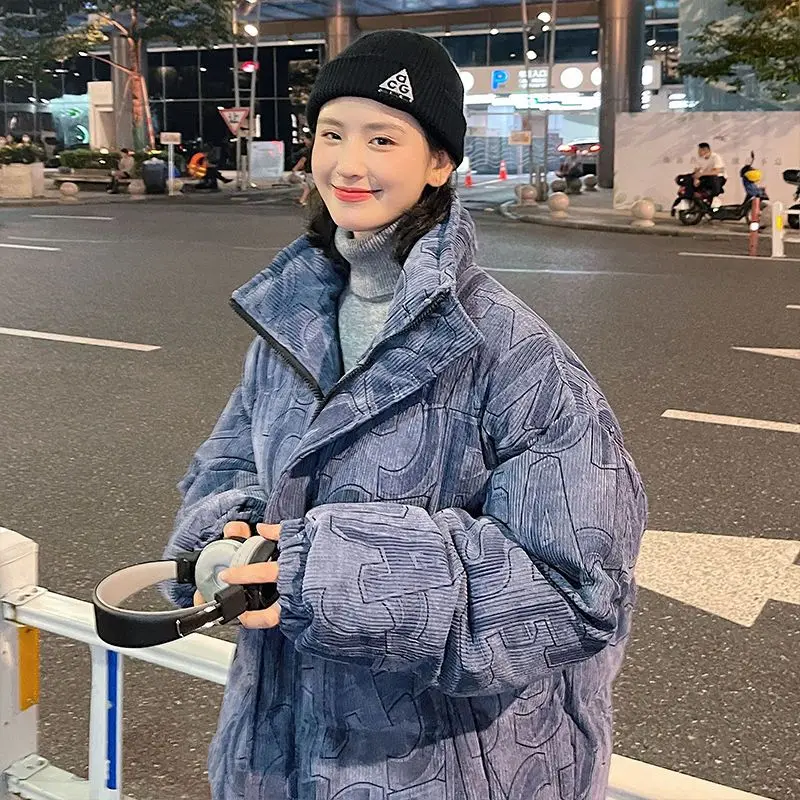 Winter Coat for Women Parkas Jackets Corduroy Cotton Suit Warm Thickening Oversize Bread Jacket Korean Fashion Retro