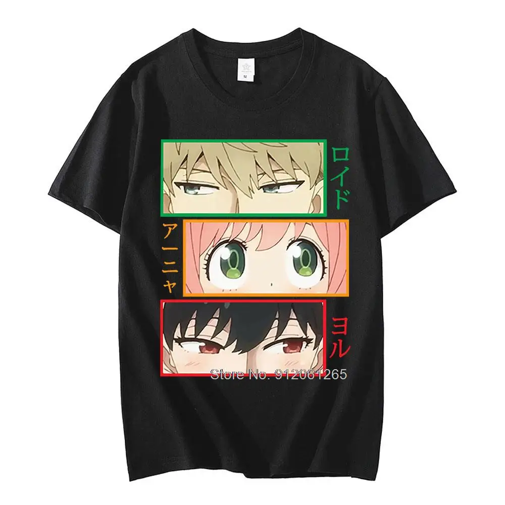 

Japanese Anime Spy X Family T Shirt Manga Loid Forger Anya Forger Yor Forger Eyes Print T-shirts Men's Hip Hop Summer Tee Unisex