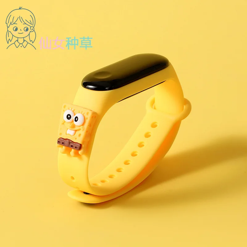 Купи New SpongeBob SquarePants Children's Watch Cartoon Cute Doll LED Xiaomi Waterproof Sports Electronic Bracelet Watch kids gifts за 97 рублей в магазине AliExpress