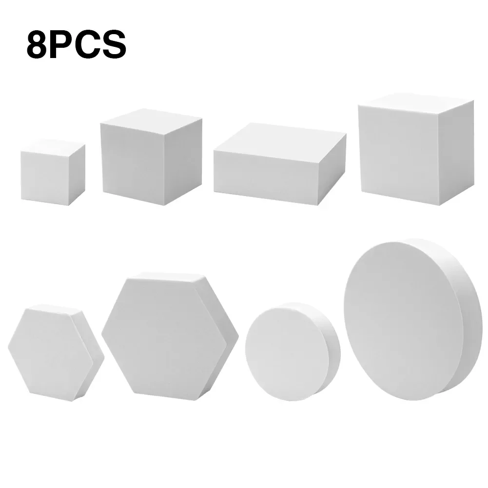 

8pcs Hard Foam Shapes Makeup Tools Studio Shooting Props Geometric Cube Cosmetics For Lipstick Craft Photography Background