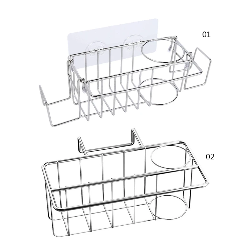 

Stainless Steel Rag Shelf Sink Storage Rack Sponge Holder Sink Organizer for Soap Bottles, Brushes, Dish Towels and Rags