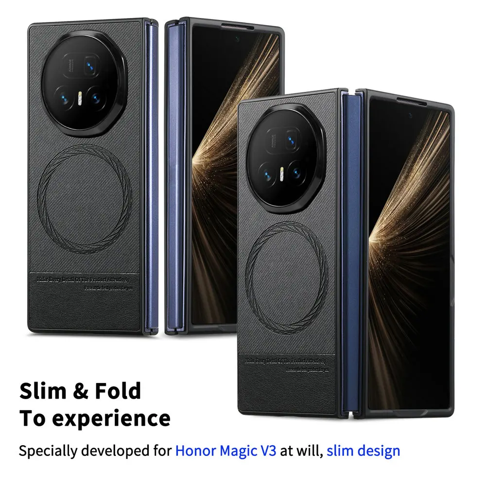 Фото Роскошный кожаный чехол Honor Magic V5 с магнитной беспроводной зарядкой для Huawei Honor Magic V5, складной чехол-накладка MagicV5 V 5 №3