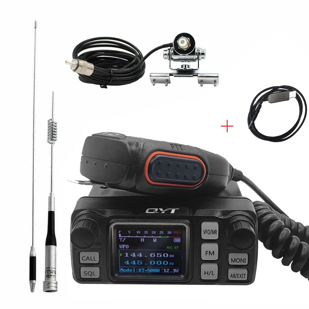 Enlarge New QYT KT-5000 25W Mini Radio Stations 10KM Dual Band 136-174/400-480MHZ Car Walkie Talkie with Separable Panel