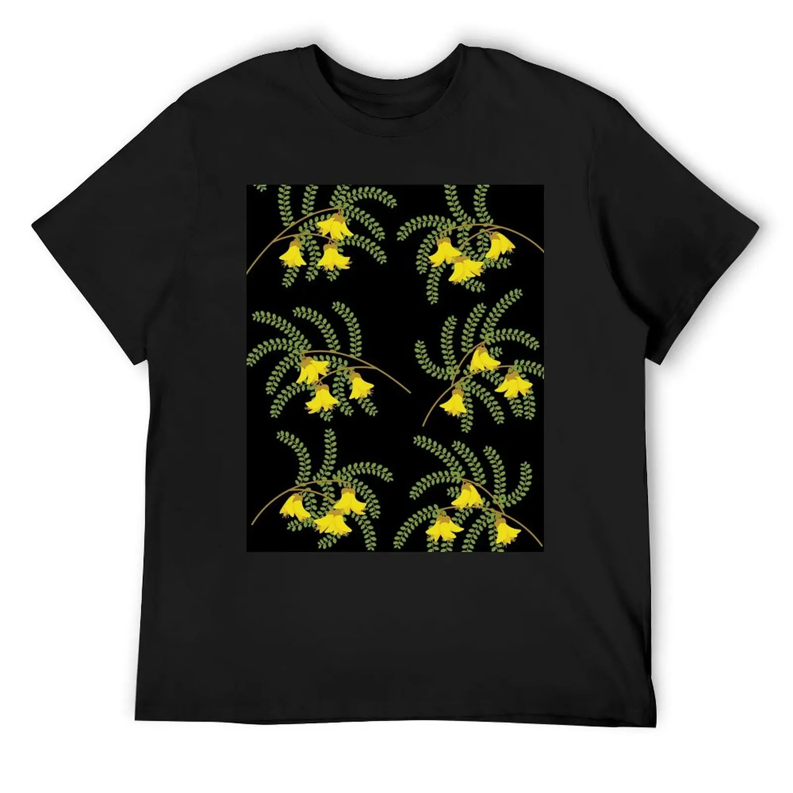 Черная футболка с цветком Kowhai в Новой Зеландии эстетичная одежда футболки