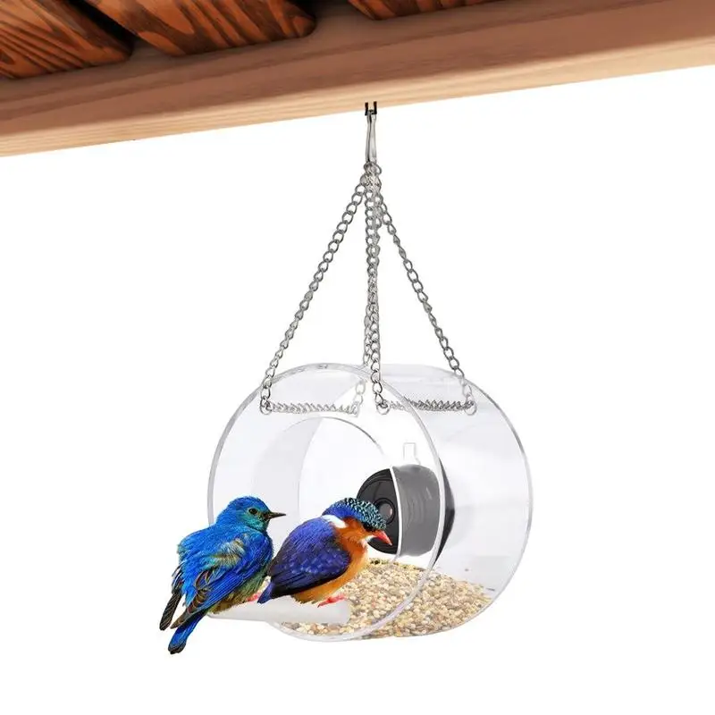 

Window Bird Feeder Smart Bird Feeder With Suction Cups Bird Camera Feeder With Chain For Outdoor Hanging HD 720P Night-Version