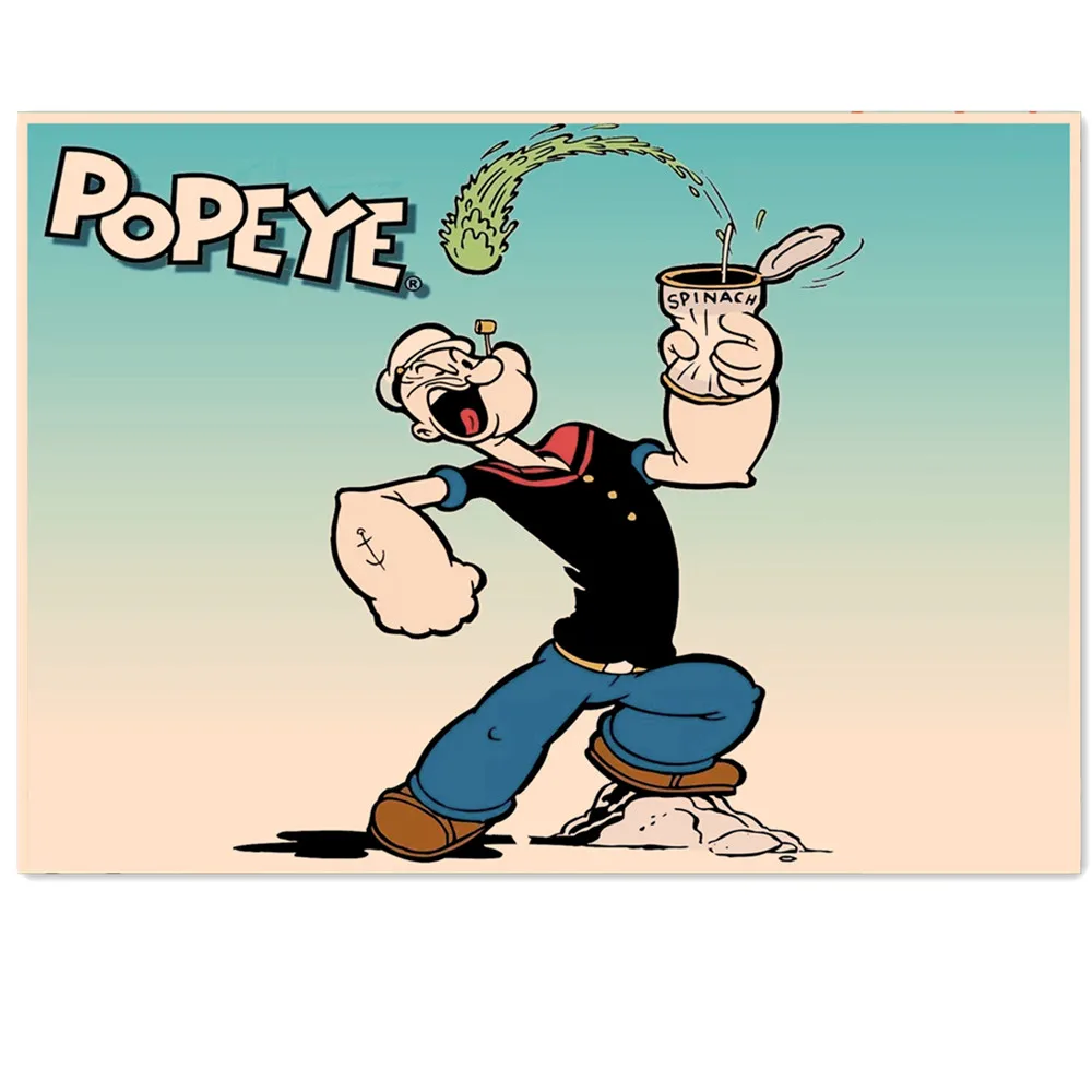 

POPEYE Cartoon Movie Pictures Vintage Kraft Paper Poster Posters and Prints Home Decoration Painting Room Wall Sticker Mural