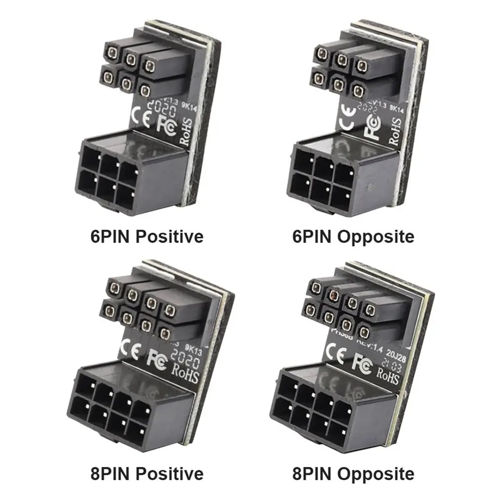 

Разъем гидроусилителя руля графики VGA PSU адаптер колено GPU разъем гидроусилителя руля PCIE 6 контактов 8 контактов вращение на 180 градусов