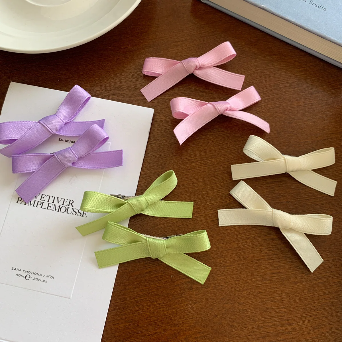 Satin Bowknot Hairpin Girl Bow Tie Hair Clips Bb Clip Hairpi