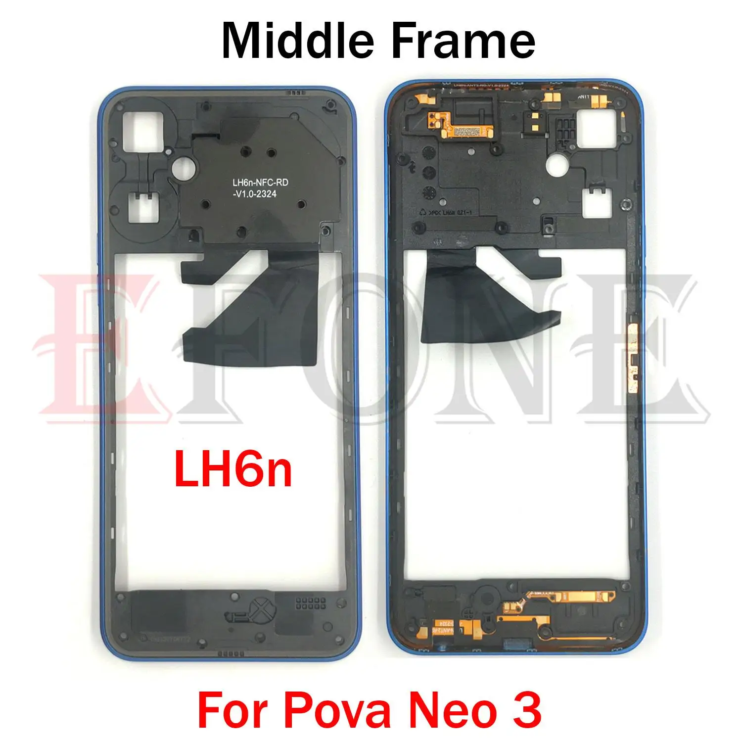 Фото Для Tecno Pova Neo 3 LH6n средняя рамка корпуса с боковой кнопкой, запасные части №1