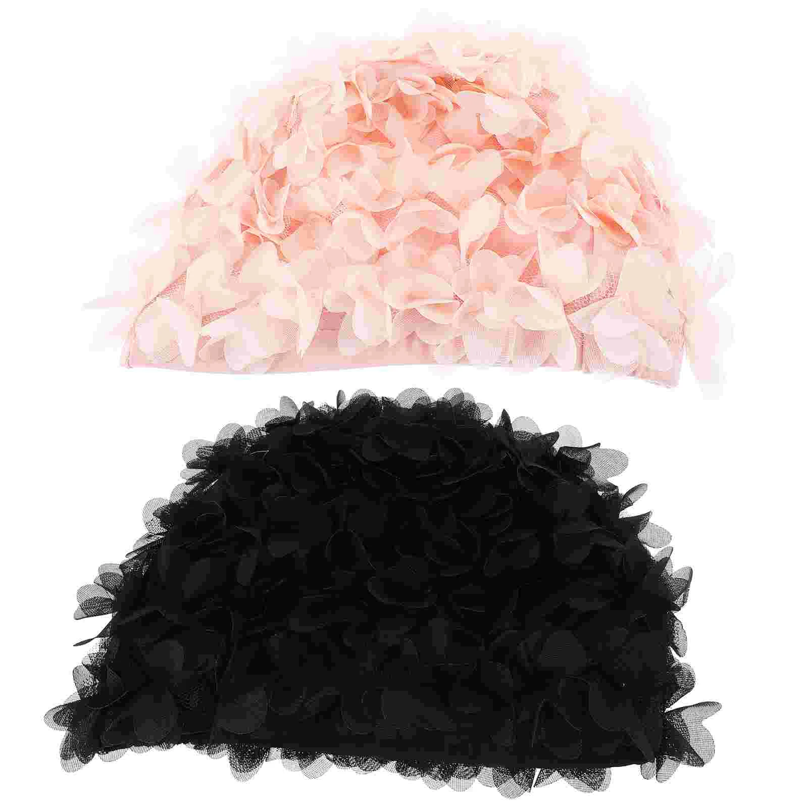 

Flowers Swim Cap Braids Dreadlocks Caps Women Swimming Hair Protection Hat Large