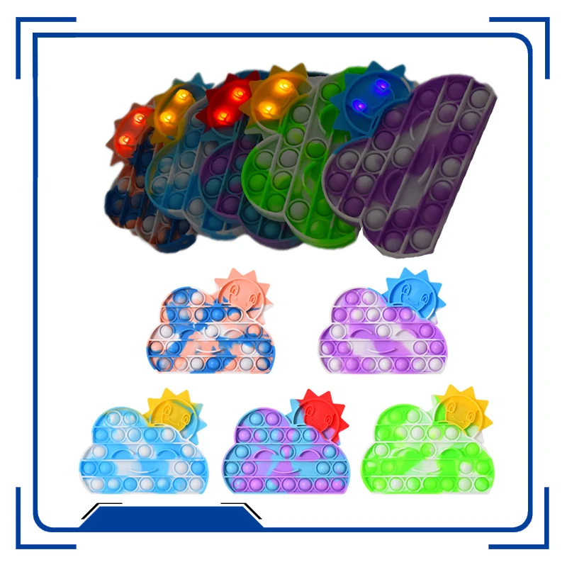 

Pop It Fingertip Toy Luminous Cloud Popit Push Silicone Pop Puzzle Decompression Bubble Vibration Luminous Kids Gift Toy 14Cm