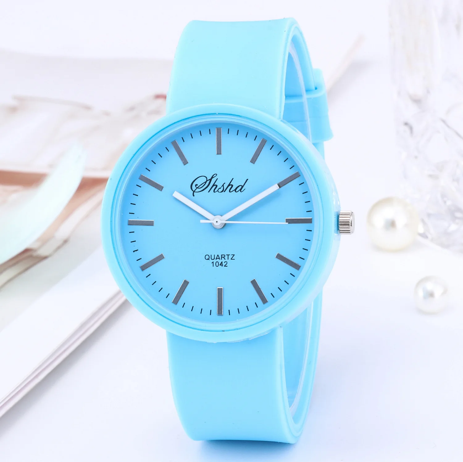 2023 New women's watch fashion candy color wristwatch silicone strap quartz watch enlarge