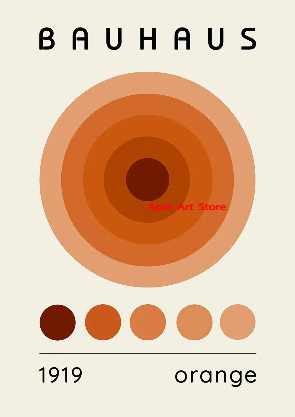 

Геометрический постер Bauhaus, абстрактный оранжевый минималистичный холст, печать для гостиной, Настенный декор