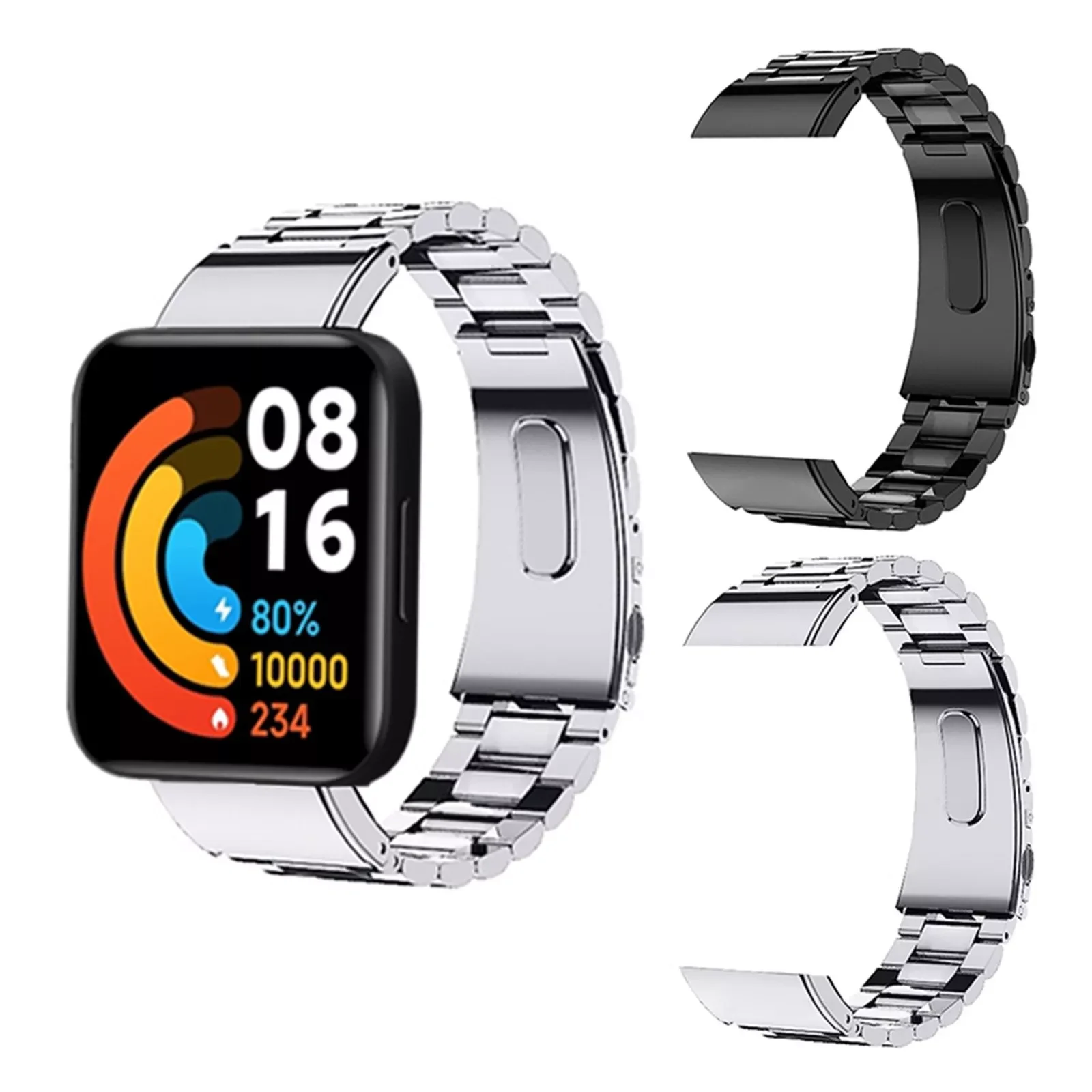 

Suitable compitable with Redmi Watch 2 Watch 2 Three Beads Solid Metal Wristband