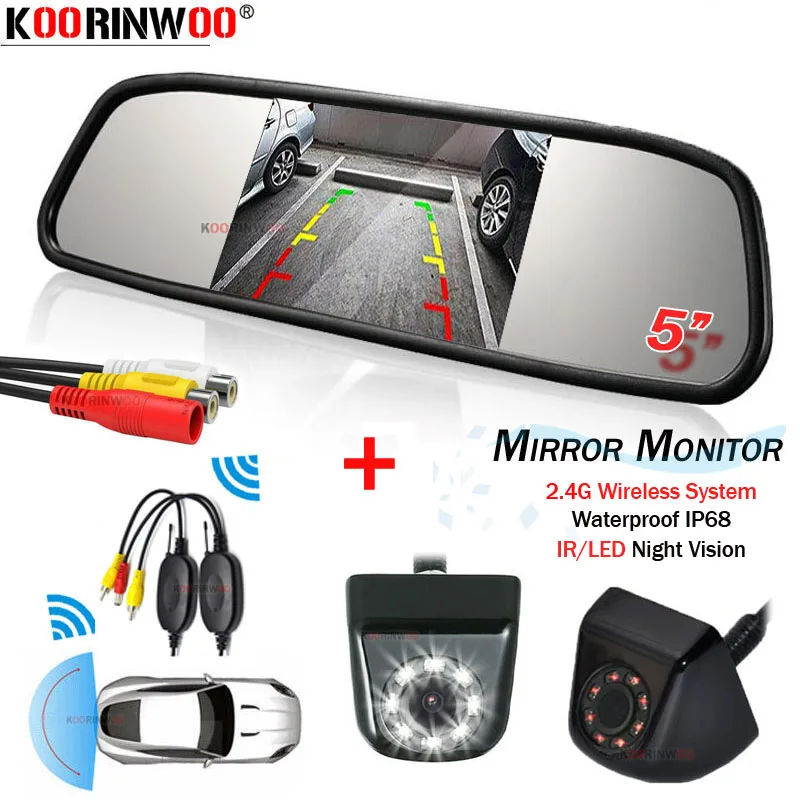 Беспроводная Система помощи при парковке Koorinwoo CCD Автомобильное зеркало заднего
