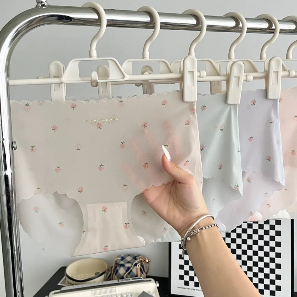 Женские ультратонкие трусики с низкой талией быстросохнущие принтом клубники