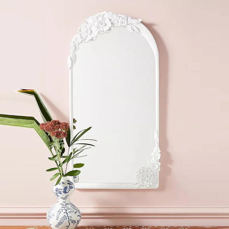 

Luxury Bathroom Mirror Blocks Decorative Frame Nordic Oval Bedroom Modern Vintage Mirror Makeup Espejo Pared Home Decoration