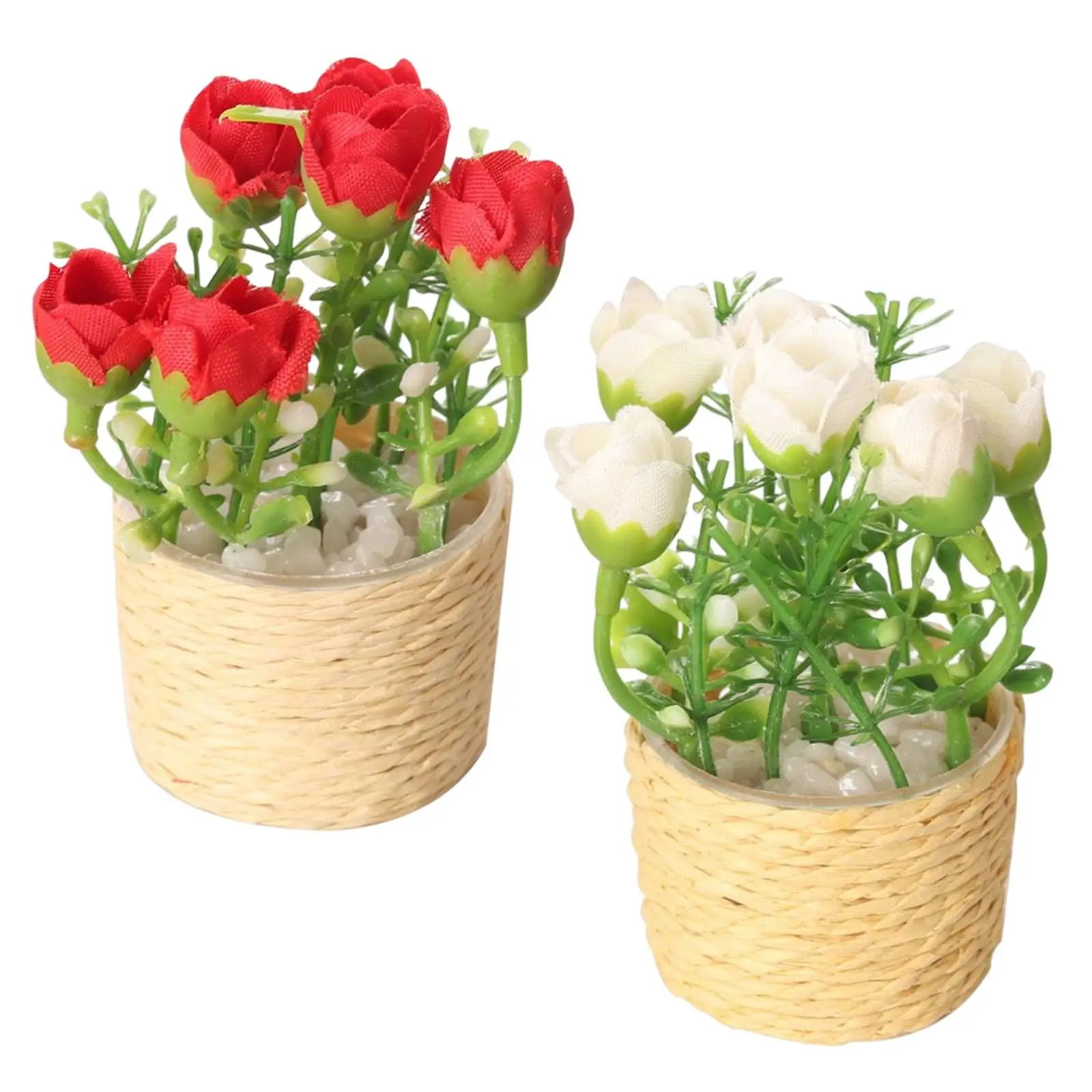 

Кукольный домик в горшке, модель розы, пейзаж 1:6, украшения своими руками, искусственная модель бонсая для детской