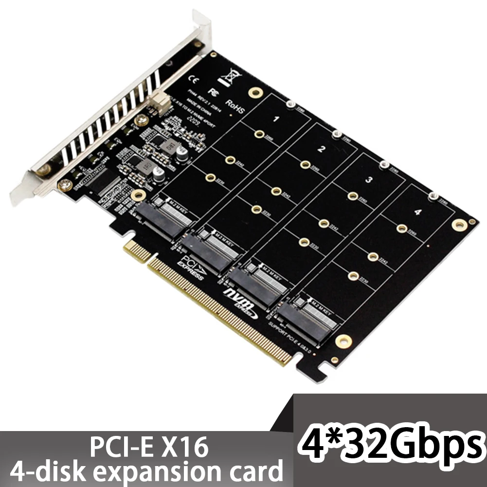 

PCI-E Signal Split Array Card PH44 NVME 4 Disk Array Card Supports SSD/M.2 PCI-E Device of M.2 NVME Protocol of Hard Disk