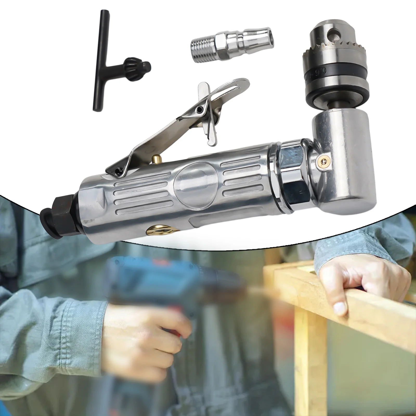 Прямоугольная шлифовальная машина 1/4 High Speed 90 ° Угловая дрель под прямым углом