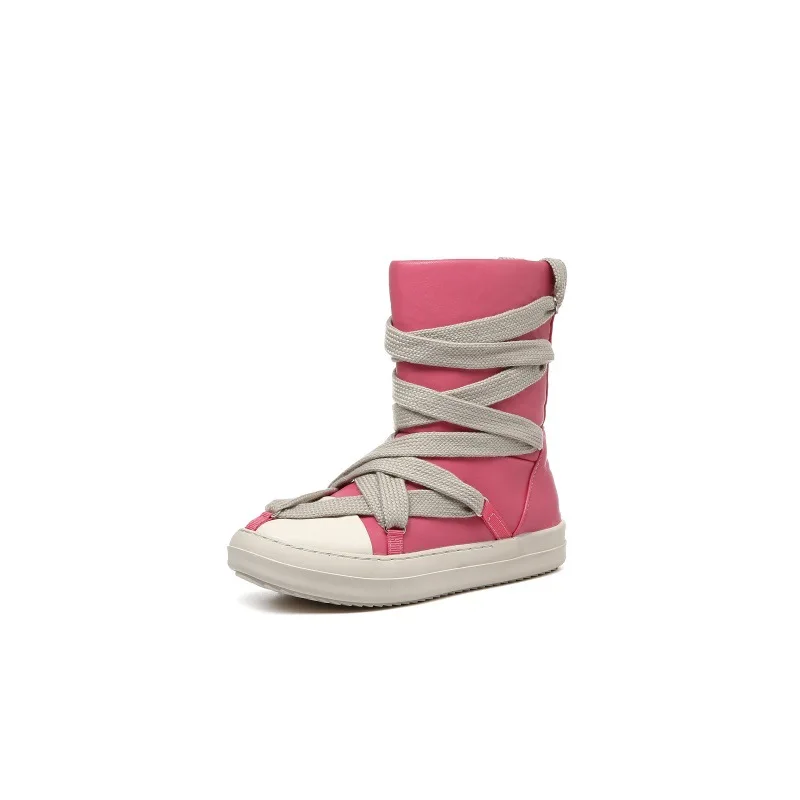 Женские высокие ботинки из искусственной кожи большие размеры