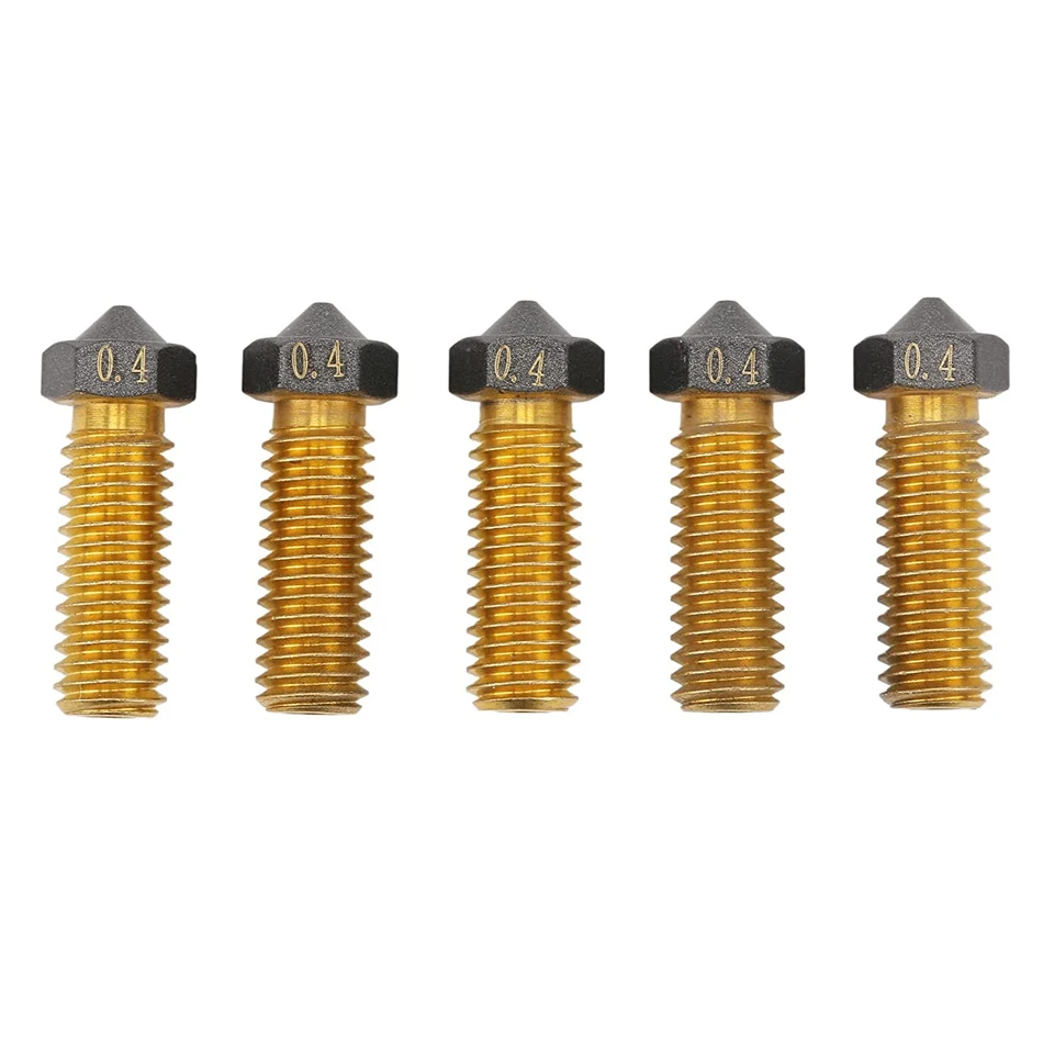 

2Pcs Volcano Nozzle Brass PTFE Coated 0.2/0.3/0.4/0.5/0.6/0.8/1.0mm M6 Nozzles For Carbon Fiber Filament 1.75mm 3D Printer Parts