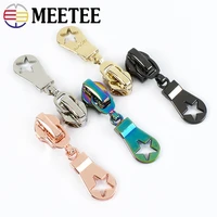 2050pcs meetee 5 fashion zipper sliders for metalnylon zippers puller auto locks purse repair zip kits diy sewing accessories
